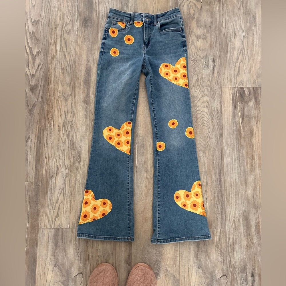 Up cycled Heart design Women's Jeans